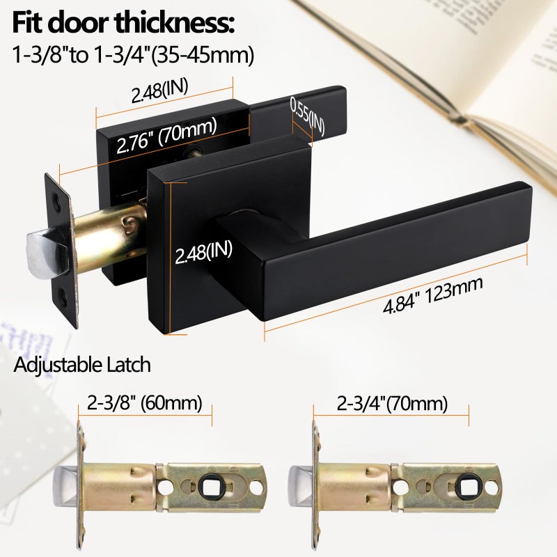 NEWBANG Solid Door Lever Handle Matte Black Finish - Image 3